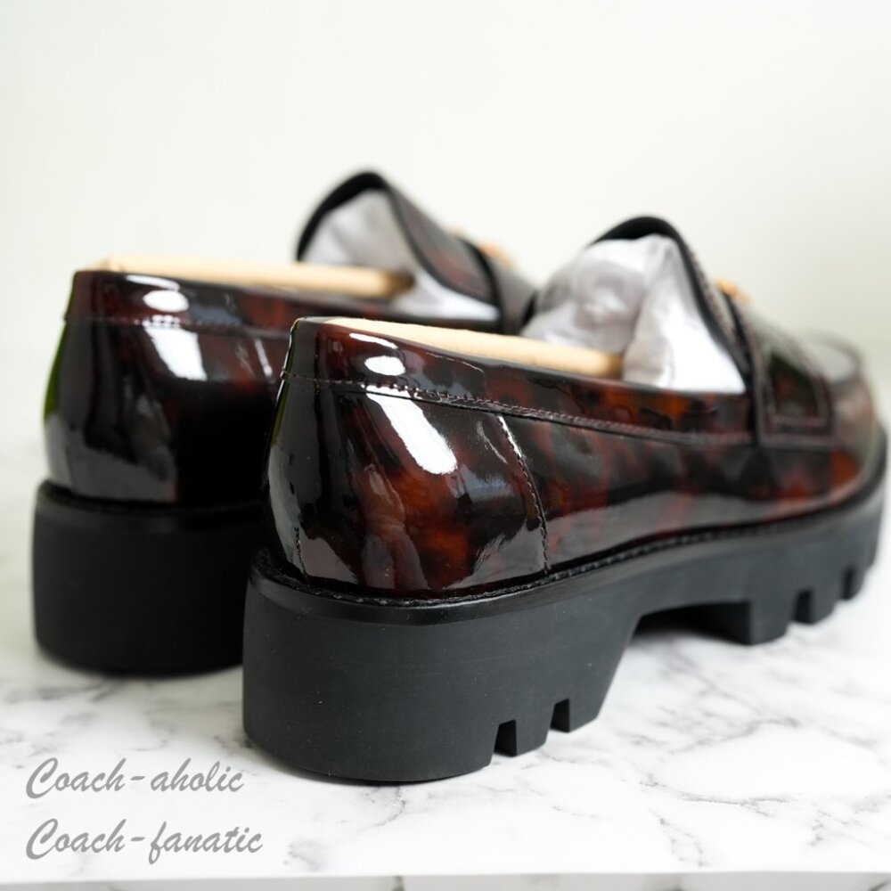 NIB Tory Burch Everly Leather Mini Chunky Loafer Flat Cambridge Shoes Size 7.5/8 - Picture 5 of 9